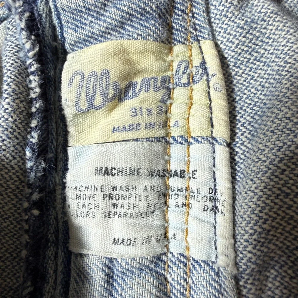 Vintage 1960s Wrangler Bootcut Blue Denim Jeans Size 28x30 Talon Zip Made In USA